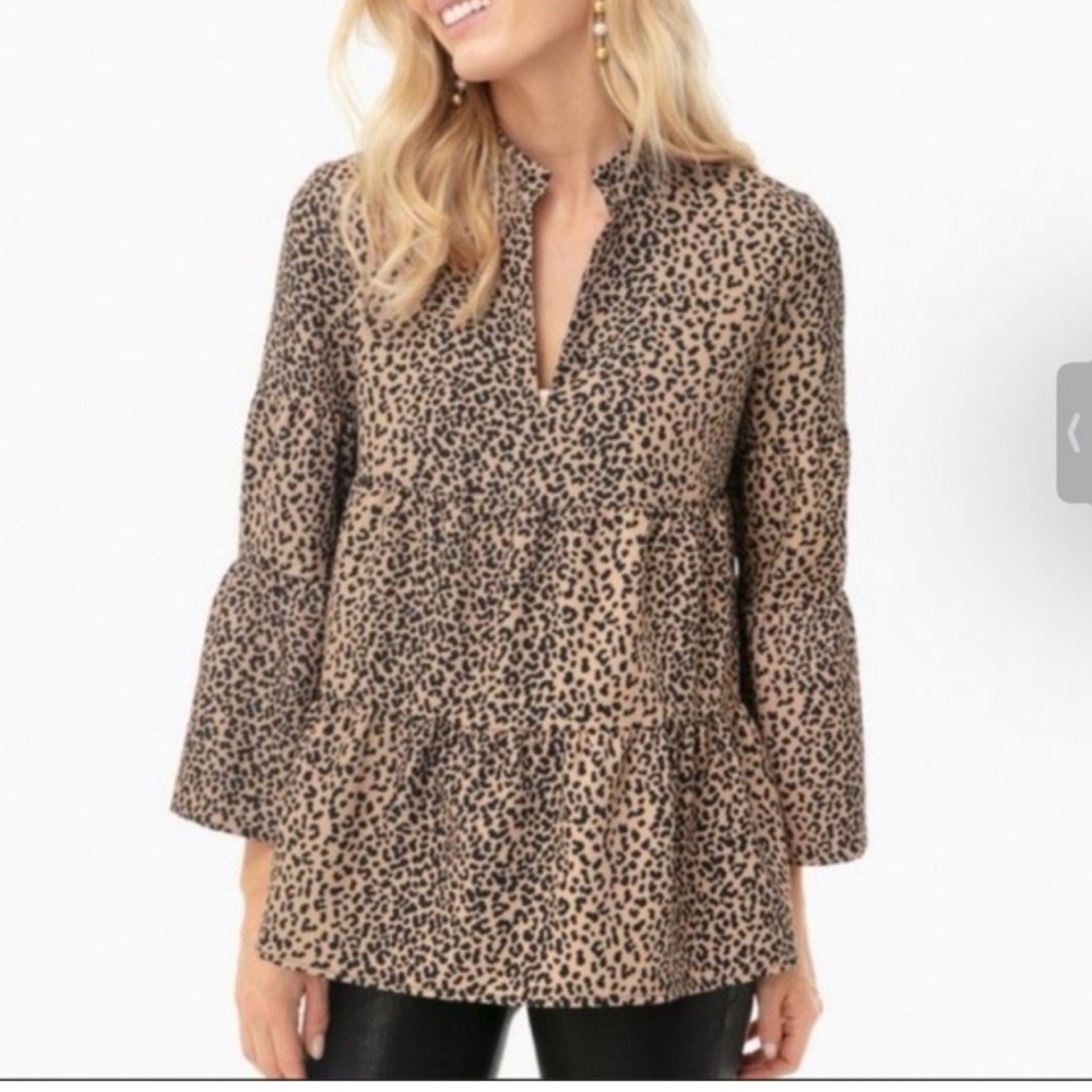 Tuckernuck Leopard Edith Tiered Blouse